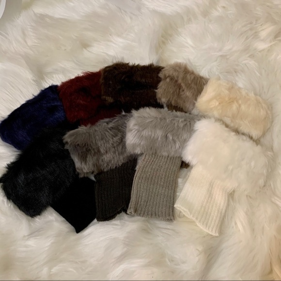 Winter Fur Cuff Knit Boot Toppers - Picture 4 of 4
